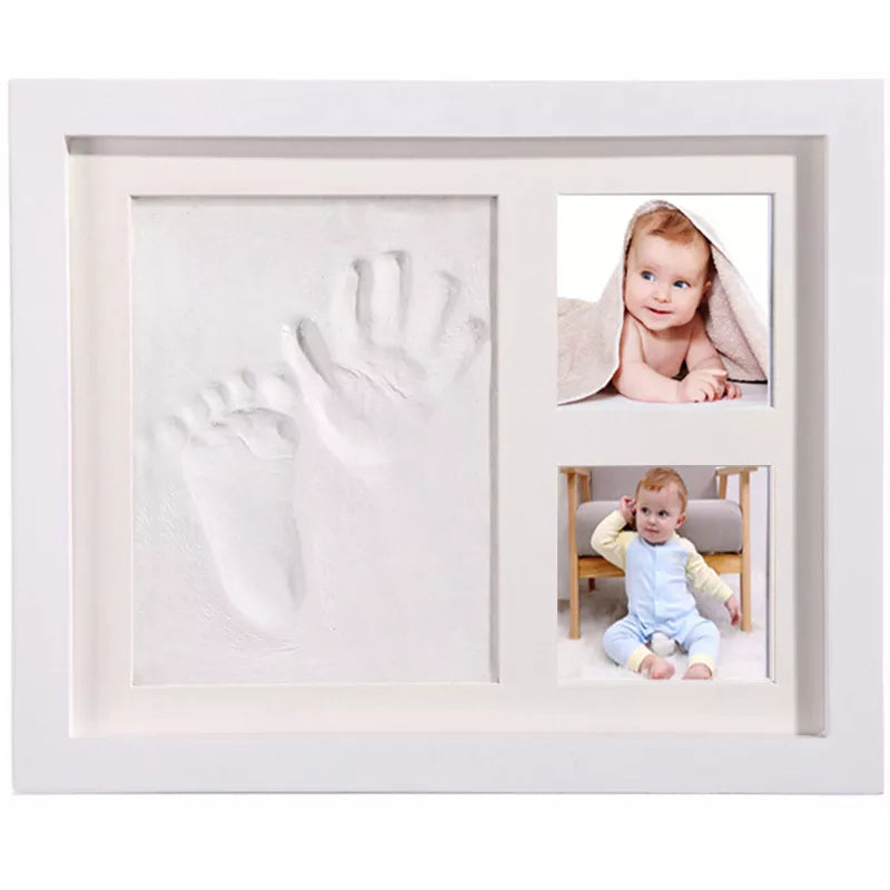 Baby Hand Foot Print Photo Frame Baby Photo Frame with Mold Clay Imprint Kit Baby Souvenirs Commemorate Kids Growing Memory Gift