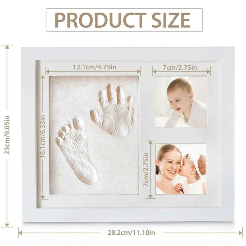 Baby Hand Foot Print Photo Frame Baby Photo Frame with Mold Clay Imprint Kit Baby Souvenirs Commemorate Kids Growing Memory Gift