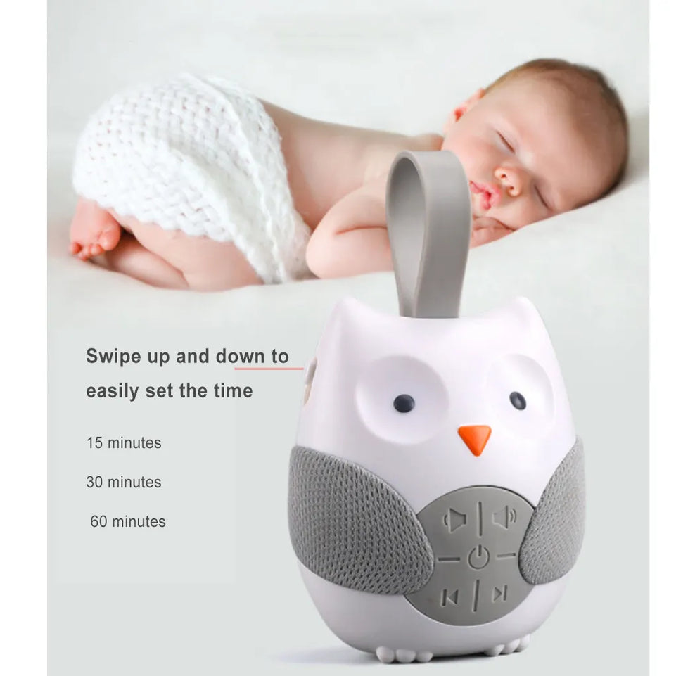 Owl Baby Musical Player Sleeping Noise Machine Toddlers Interactive Toys Silicone Strap Cartoon Early Education Gift